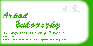 arpad bukovszky business card